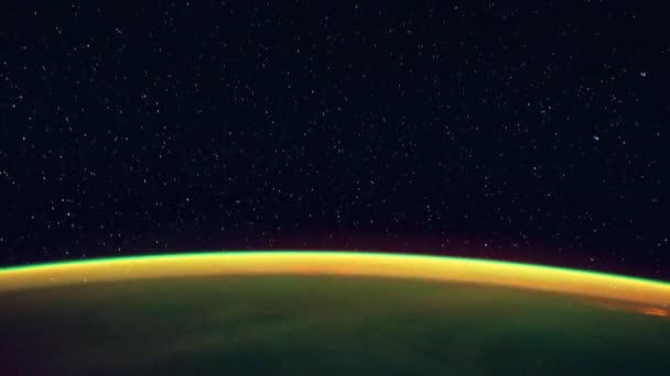 Vista Sulla Terra Atmosfera Aurora Dallo Spazio — Video Stock