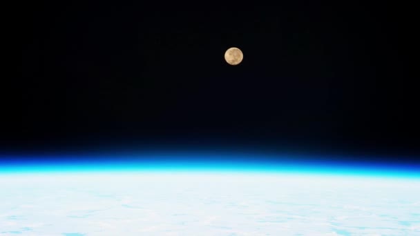 Vista Sobre Atmósfera Terrestre Aurora Desde Espacio — Vídeo de stock