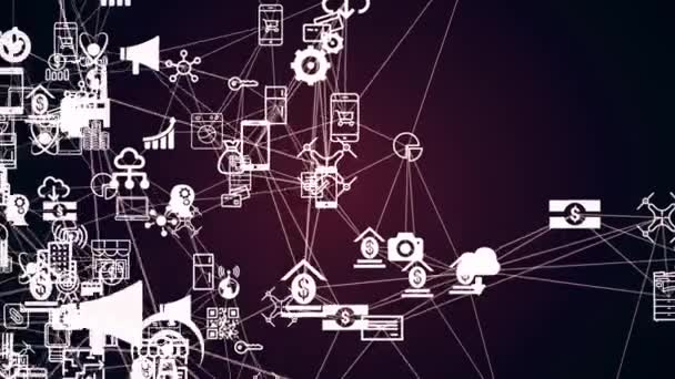 Una Gran Cantidad Conexiones Entre Las Cosas Creación Nube Forma — Vídeo de stock