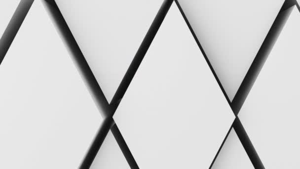 beaucoup de losanges blancs sur la surface de toute l'onde volumétrique de l'écran comme le mouvement de losanges étroitement adjacentes l'une à l'autre au ralenti fond abstrait 