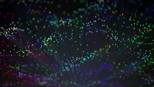 Abstract Background Animation Moving Lines Glowing Ends Magic Flickering Dots — Stock Video