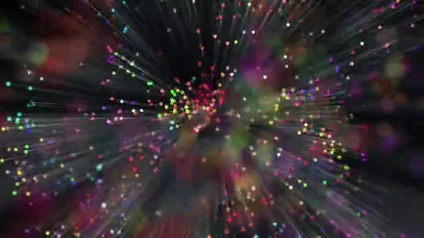 Abstract Background Animation Moving Lines Glowing Ends Magic Flickering Dots — Stock Video