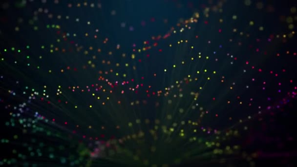 Abstract Background Animation Moving Lines Glowing Ends Magic Flickering Dots — Stock Video