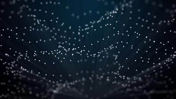 Абстрактный Фон Анимацией Перемещения Линий Светящимися Концами Магия Мерцающие Точки — стоковое видео