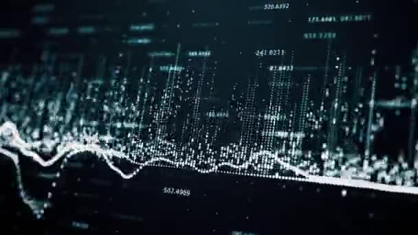 Abstracte Achtergrond Met Animatie Van Groeiende Grafieken Vloeiende Tellers Van — Stockvideo