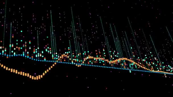 Абстрактний Фон Анімацією Зростаючих Діаграм Лічильників Чисел Символами Відсотків Фінансових — стокове відео