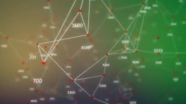 Alan üçgenlerinin derinliğine sahip soyut geometrik bileşim çizgiler, noktalar ve rastgele sayılar 