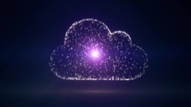 Bulut hesaplama kavramı kaotik olarak yavaş hareket eden sıfır ve bir sembol ikili bulut teknolojisi ortak veri interneti