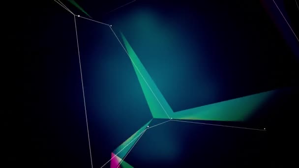 Abstract Geometric Composition Chaotic Slow Moving Dots Lines — Stock Video