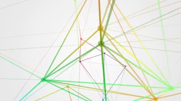 Abstrakte Geometrische Komposition Aus Chaotischen Langsam Bewegten Punkten Und Linien — Stockvideo