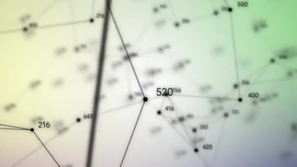 Composición Geométrica Abstracta Con Profundidad Triángulos Campo Líneas Puntos Números — Vídeo de stock