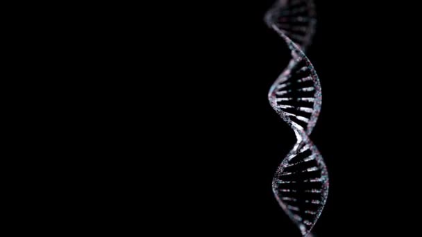 Astratto Scintillante Dna Doppia Elica Con Profondità Campo Animazione Scienza — Video Stock