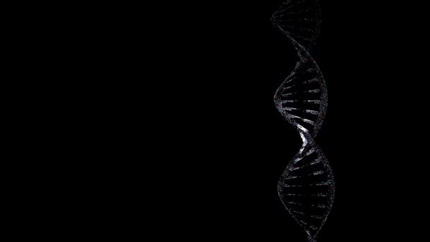 Abstract Glinsterende Dna Dubbele Helix Met Diepte Van Het Veld — Stockvideo