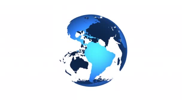 animation of spinning globe of the earth planet on black background loop 