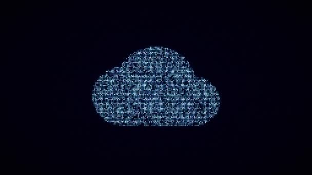 Cloud Computing Έννοια Animation Από Σύνολα Συμβόλων Του Σύγχρονου Τρόπου — Αρχείο Βίντεο