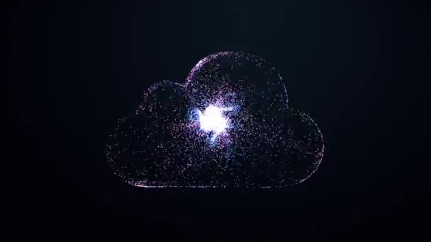 Cloud Computing Caotically Slow Moving Connected Points Cloud Technology Cloud — Vídeo de stock