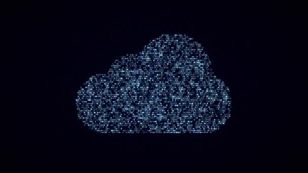 Концепт Анимация Облачных Вычислений Наборов Символов — стоковое видео