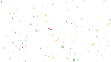 Renkli konfeti partisi patlamaları yeşil arka planda. Canlandırmayı selamlıyor.