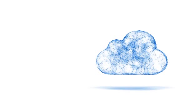 Cloud Computing Tech Animace Cloudového Symbolu Chaoticky Pomalu Pohybujících Připojených — Stock video