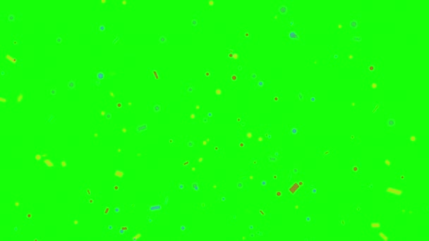 couleur confetti party popper explosions sur fond vert accueil animation 