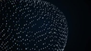 harf ve kelimelerden oluşan kompozisyon