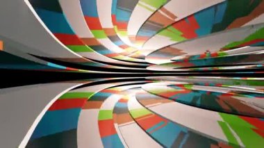 Renkli bir tünel içinde soyut bir video arkaplanı boyunca uçmak 