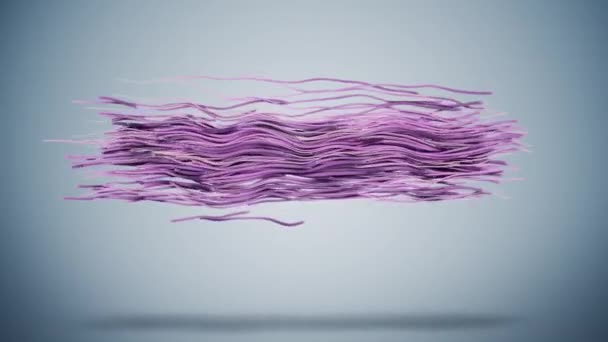 Творческая Красочная Анимация Красивых Частиц Волнистым Турбулентным Эффектом Абстрактная Анимация — стоковое видео