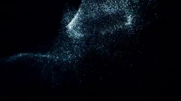 Partículas Polvo Partículas Flotantes Abstractas Sobre Fondo Negro Partículas Brillantes — Vídeo de stock