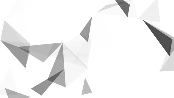 élégante animation futuriste avec des triangles lumineux lents sur fond lumineux animation géométri abstraite