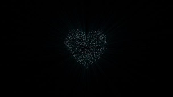 Explosion Heart Million Particular Millions Particles Merge Create Heart Shape — Stock Video