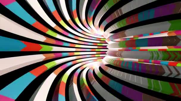 通过一个彩色隧道抽象视频背景飞行 — 图库视频影像