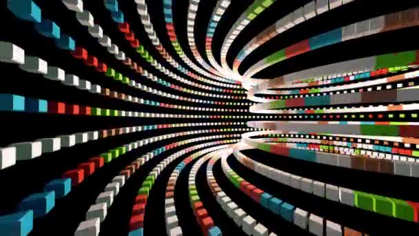 Przelatujące Przez Kolorowy Tunel Abstrakcyjne Wideo Tło — Wideo stockowe