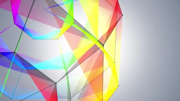 Geometrische Abstractie Hellingbaan Achtergrond Dansende Stippen Verbonden Lijnen Geometrische Achtergrond — Stockvideo