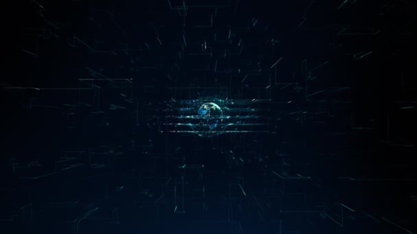 global digital word cloud computing symbol of global it development random numbers and others elements which creating abstract 3d information technology animation