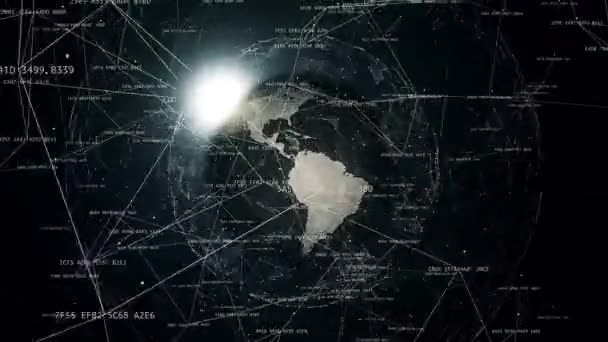 Глобальные Сетевые Соединения Соединяющие Хэши Всему Миру Помощью Бесшовной Анимации — стоковое видео