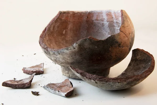 Rustic Old Broken Clay Pot Stock Image