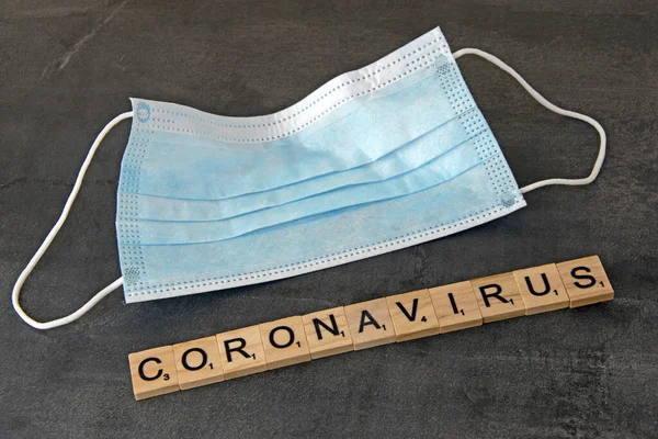 Coronavirus Pandémia Maszk Coronavirus Szavakkal — Stock Fotó