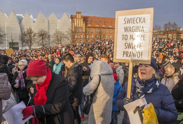 Dünya Kadınlar Günü sırasında greve Polonyalı kadın — Stok fotoğraf