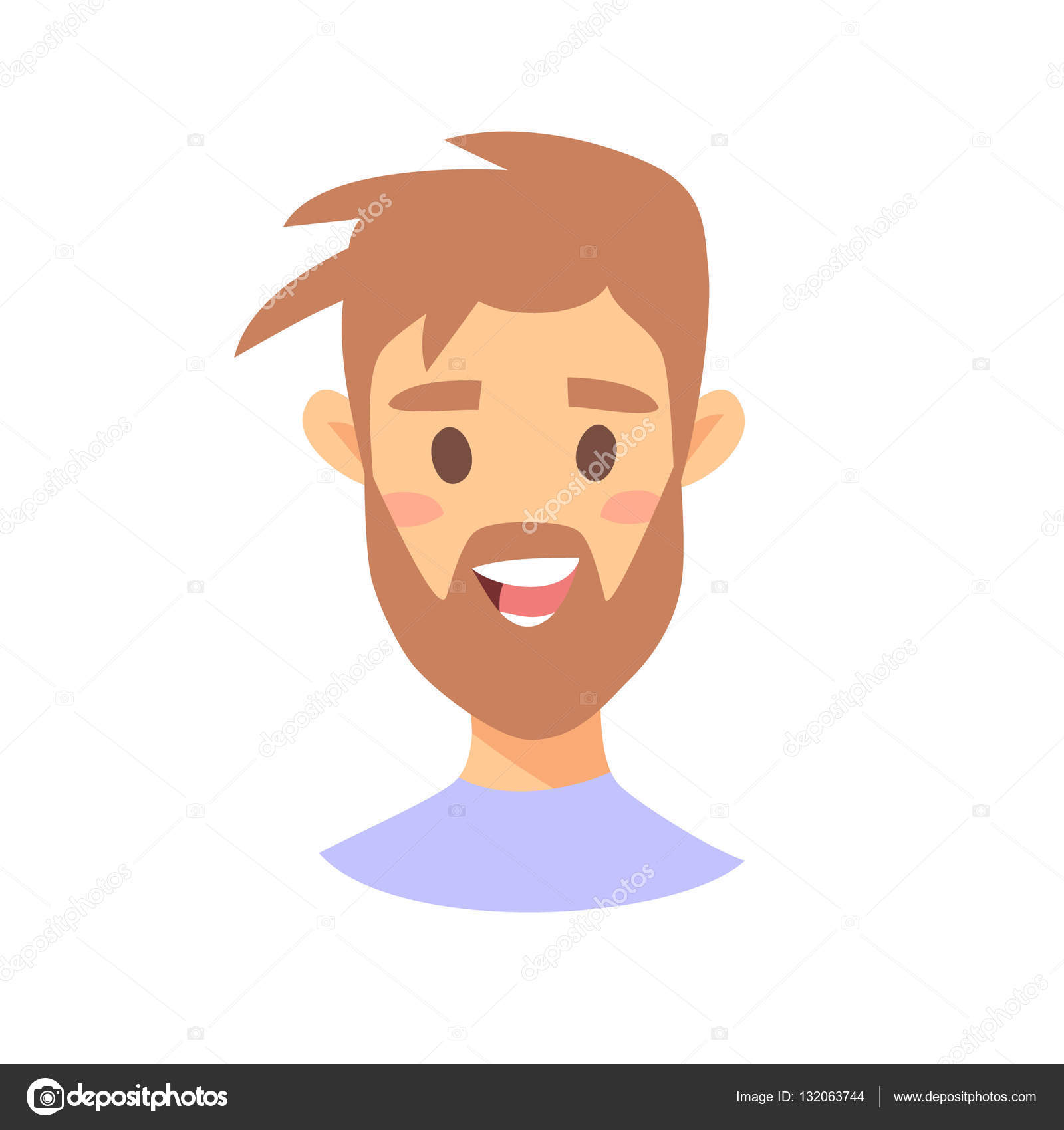 Cute Emoji character. Cartoon style emotion icons. Isolated boy avatars