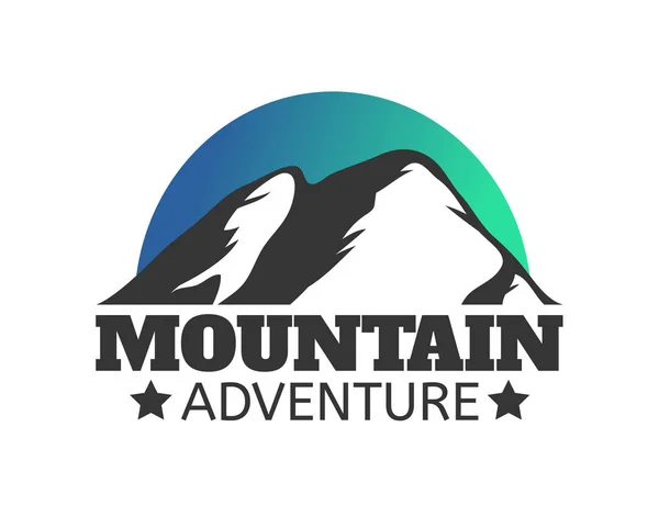 Logo des montagnes dessiné à la main. Icônes vectorielles station de ski, éléments de silhouette de montagne. Isolation des symboles de randonnée et de snowboard, étiquettes de voyage — Image vectorielle