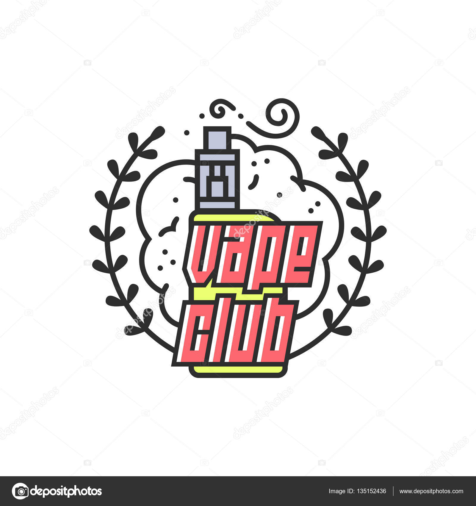 vector vaping badges modern line art labels vape shop logo stock vector c pomolchim 135152436 depositphotos