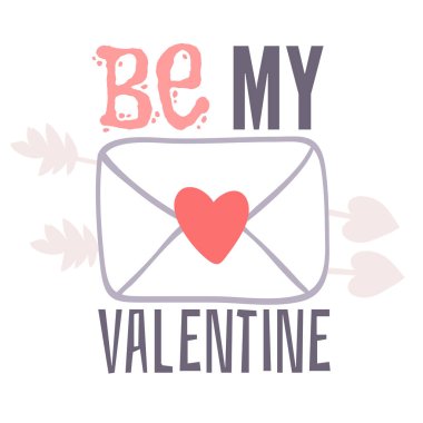 Sevgililer günü el tebrik kartı çekilmiş. İzole vektör çizim