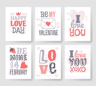 Sevgililer günü el tebrik kartı çekilmiş. İzole vektör çizim