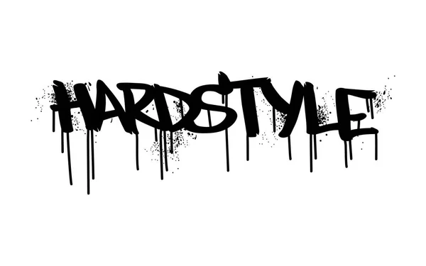 "HARDSTYLE" industrial lettering in street graffiti style. Black text isolated on white background. — Stock Vector