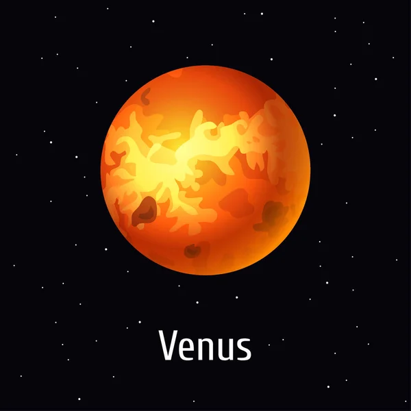 Ilustrație vectorială Obiect din Sistemul Solar, Venus pe fundal spațial — Vector de stoc
