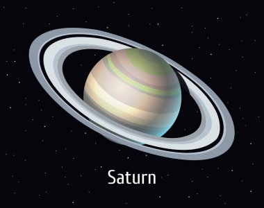Vektör çizim güneş sistemi nesnesi. Alan arka plan yüzünde Saturn '