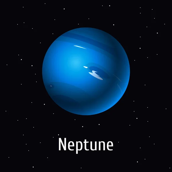 Ilustração vetorial Objeto do Sistema Solar. Neptuno no fundo do espaço — Vetor de Stock