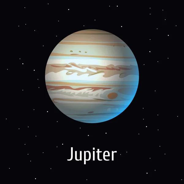 Vector illustratie Solar System-object. Jupiter op ruimte achtergrond — Stockvector