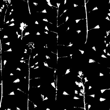 Capsella bursa pastoris tasarım kullanmak için boya. Soyut Künye sorunsuz arka plan. Vektör sanat resimde yaprak ve çiçek