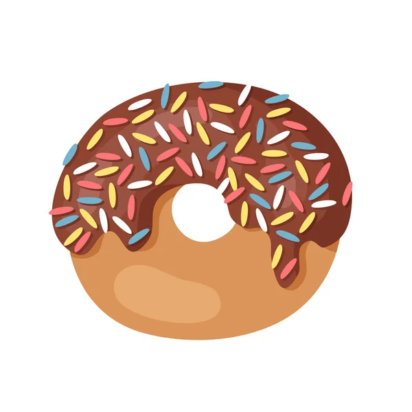 Dibujos animados vector ilustración donut. Dibujo dibujado a mano bollo dulce. Obra de arte creativo real hornear — Archivo Imágenes Vectoriales